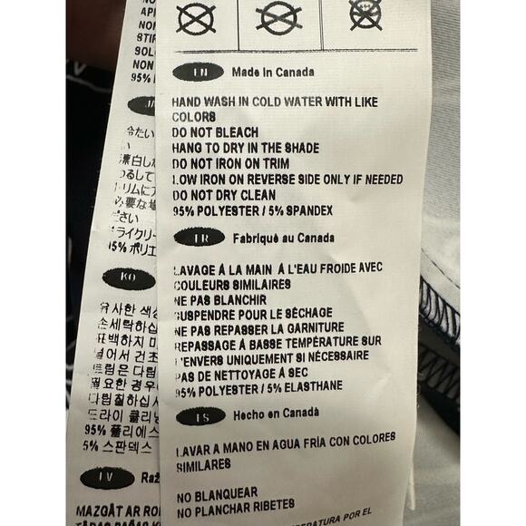 Joseph Ribkoff navy blue white floral wide legs belted crop pants size 14 - Picture 5 of 13